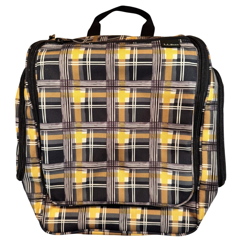 LL Bean‎ 2011 Personal  Organizer Travel Toiletry Bag Plaid Hanging Large NWT